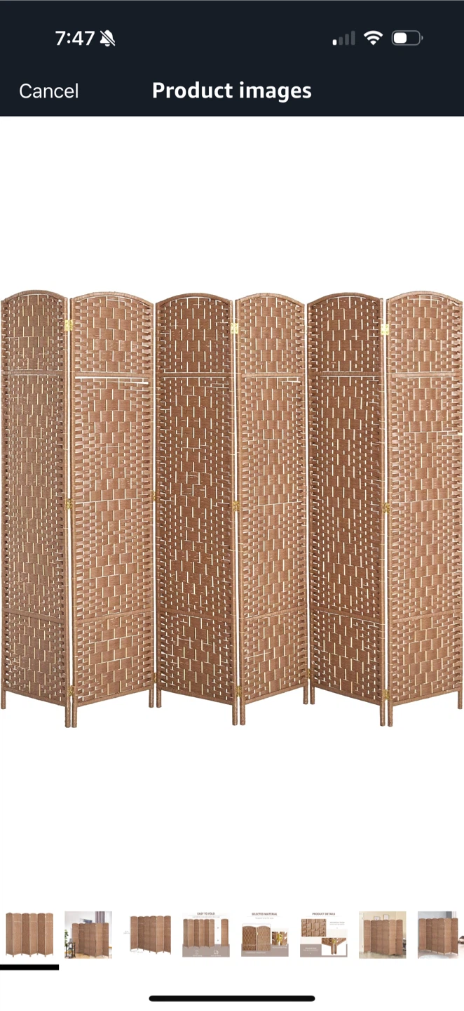 Woven Room Divider - 6 Panel - photo 2