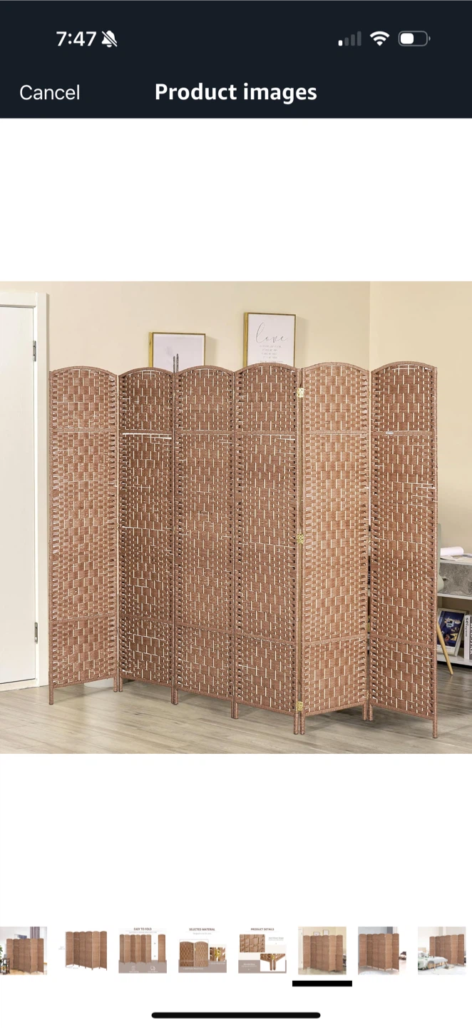 Woven Room Divider - 6 Panel - photo 3