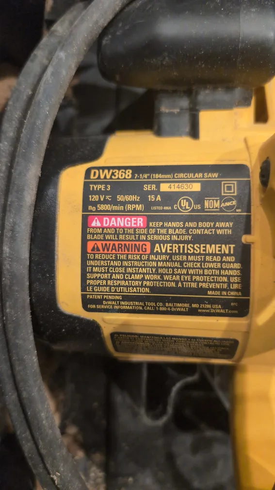 DeWalt DW368 Circular Saw with Case image indicator(3)