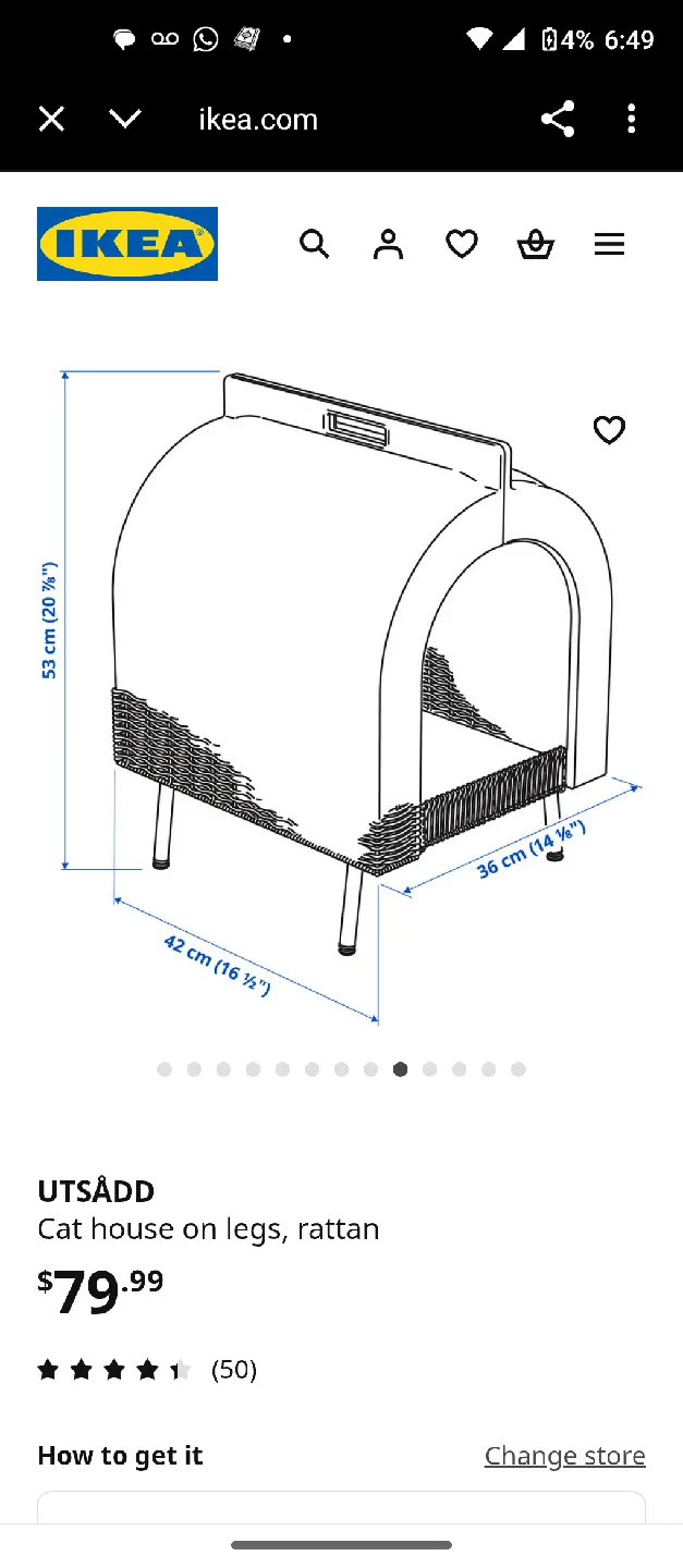 IKEA Cat rattan house with Sheepskin rug image indicator(10)