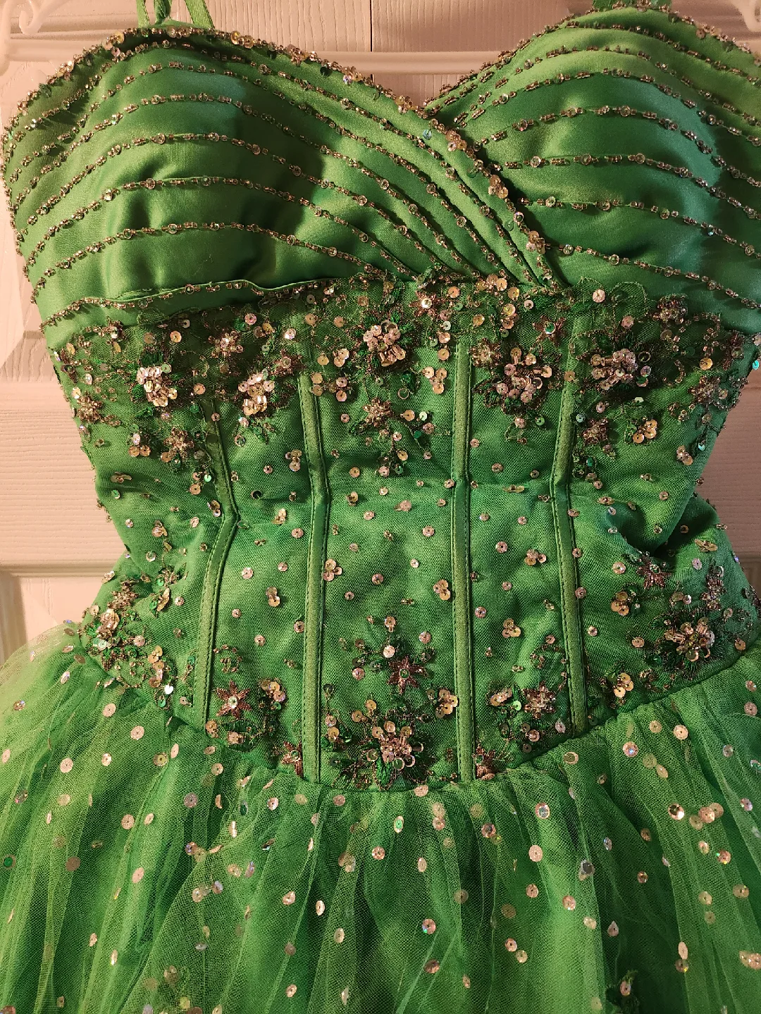 Green Sequin Corset Dress image indicator(3)
