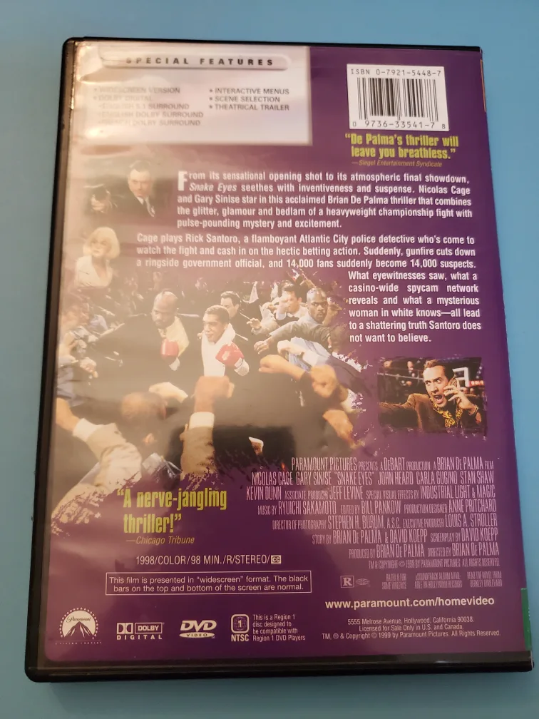 "Snake Eyes" DVD 📀 featuring Nicholas Cage 🐍 image indicator(4)