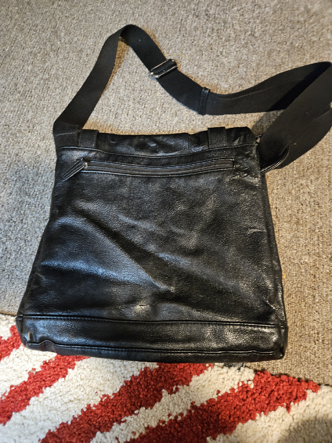 Leather Messenger Bag - Black - photo 2
