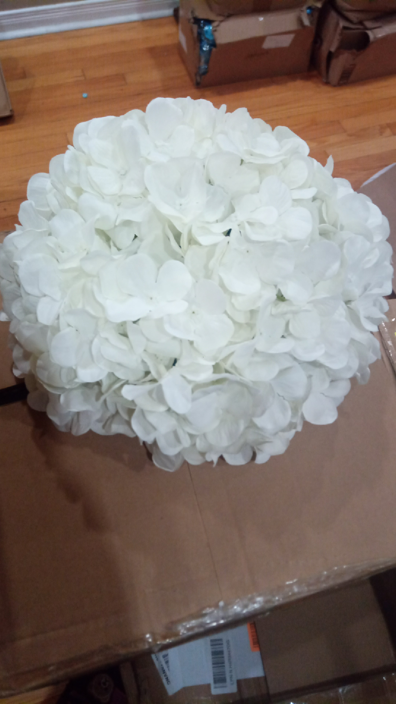 6 pc White Artificial Hydrangea Flower Ball
