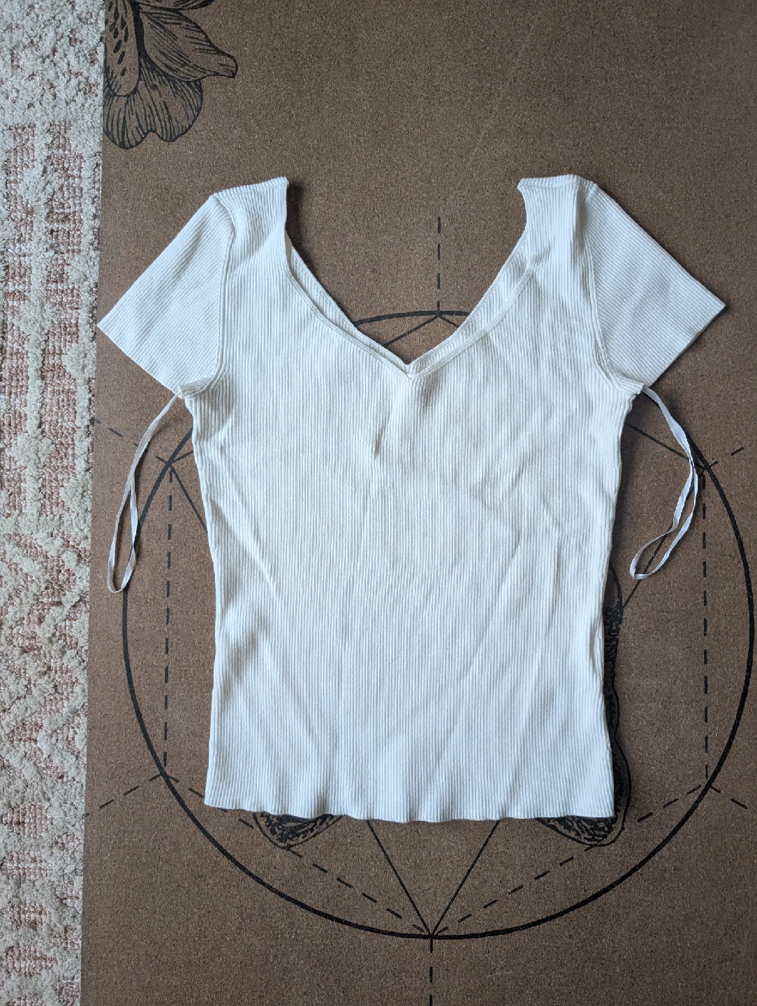 White Ribbed Top