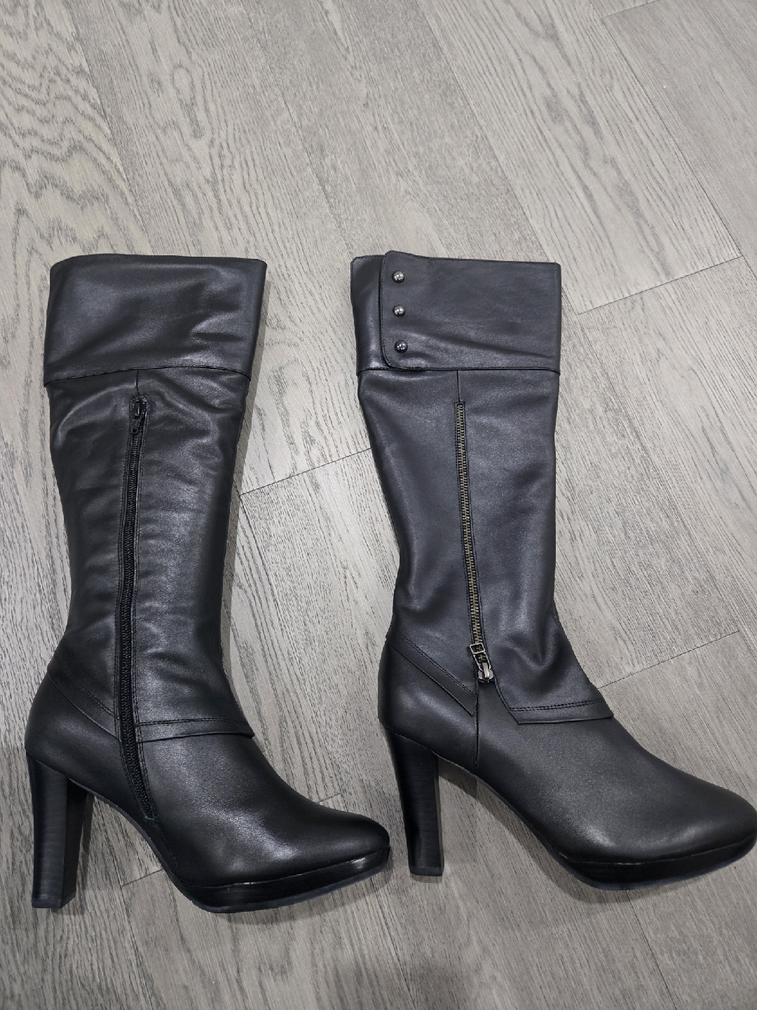 Fitzwell Black Leather Knee High Boots - photo 2