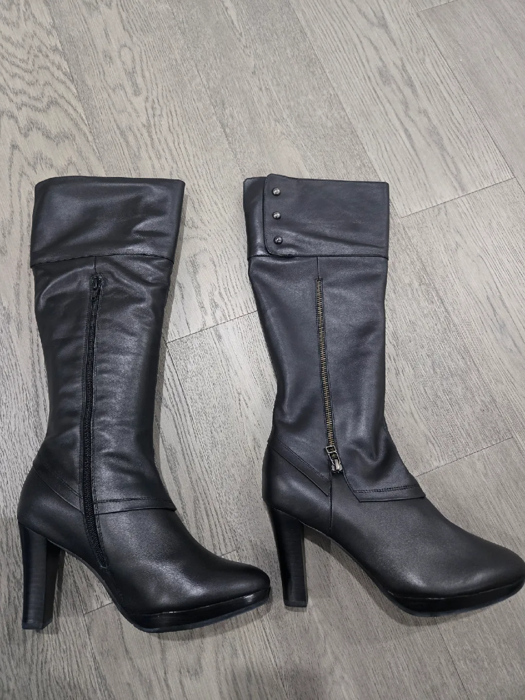 Fitzwell Black Leather Knee High Boots image indicator(2)