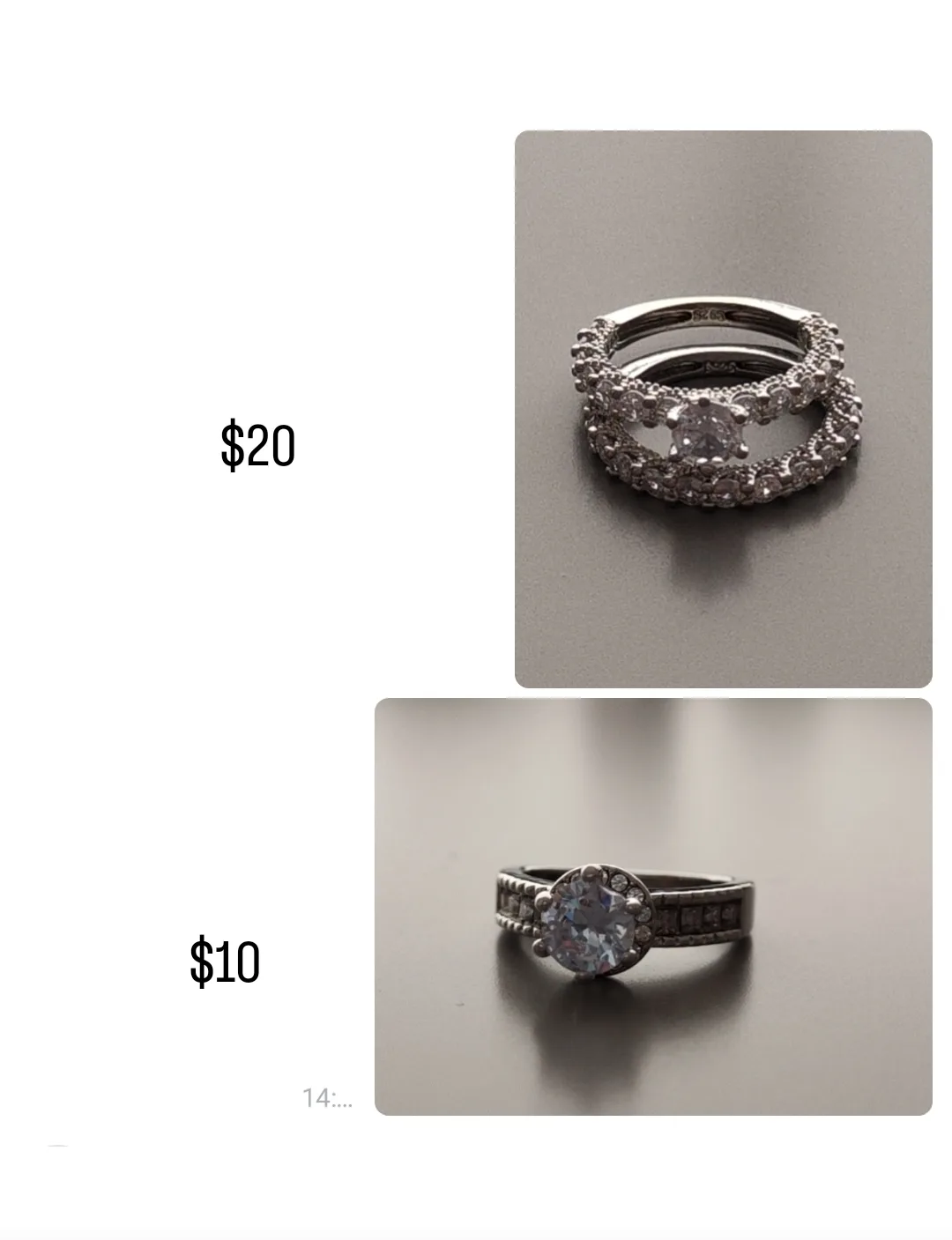 size 8 Rings - one set and one individual statement piece thumbnail