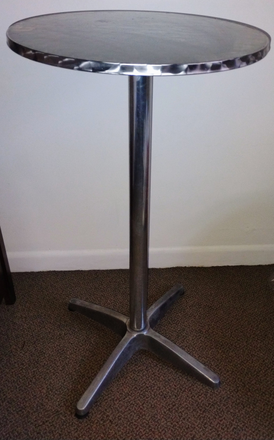High Sitting Round Chrome Bar Table