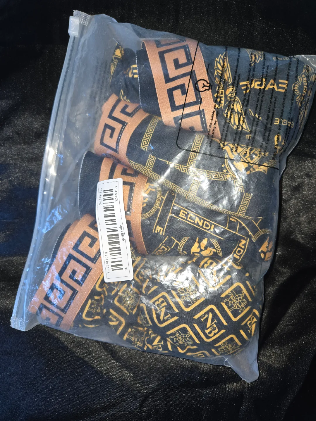 New 4pcs Black & Gold Men's Boxer Briefs - Size XL✨️🩲 image indicator(2)