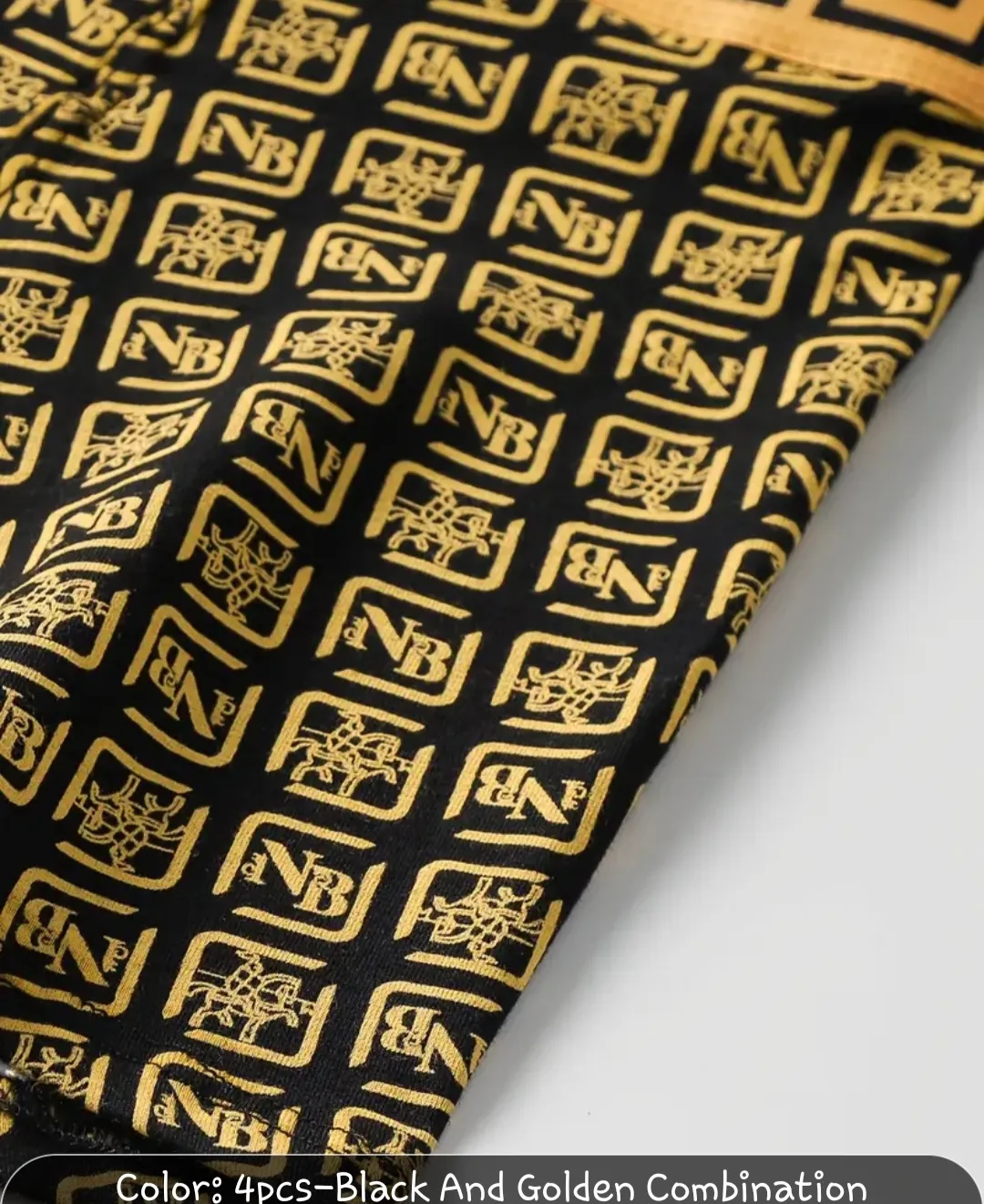 New 4pcs Black & Gold Men's Boxer Briefs - Size XL✨️🩲 image indicator(6)
