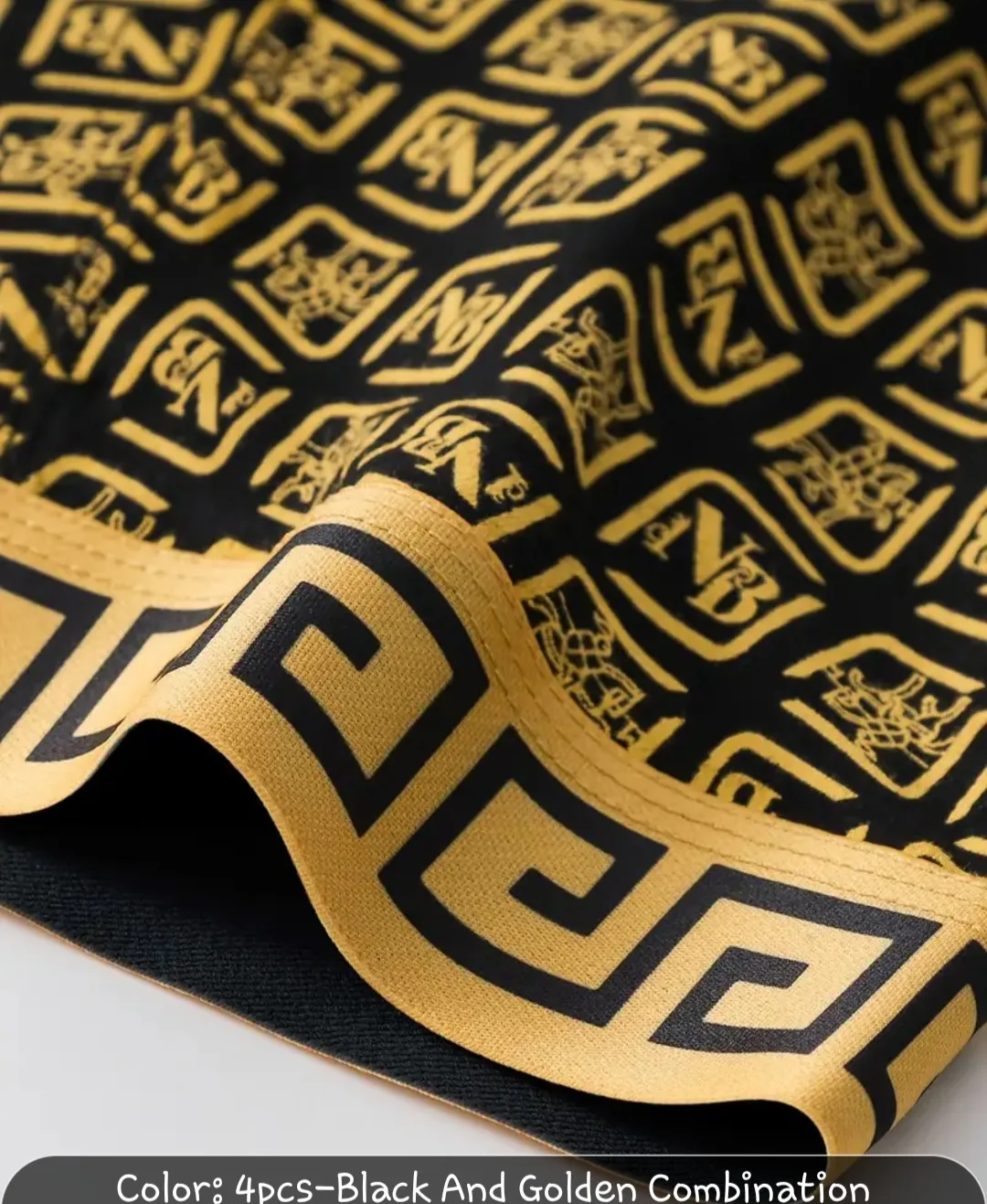 New 4pcs Black & Gold Men's Boxer Briefs - Size XL✨️🩲 image indicator(10)