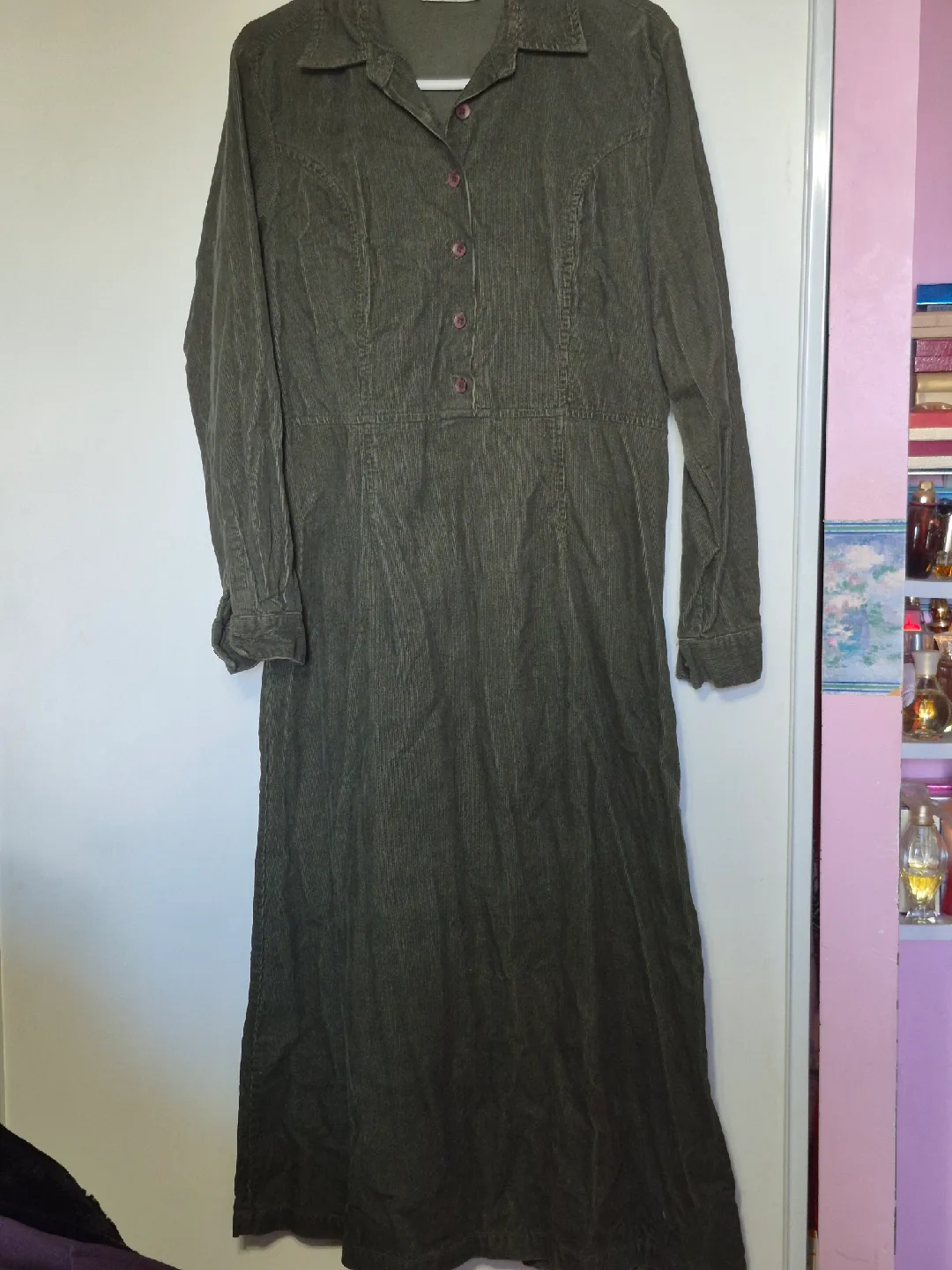 Olive Green Corduroy Dress thumbnail