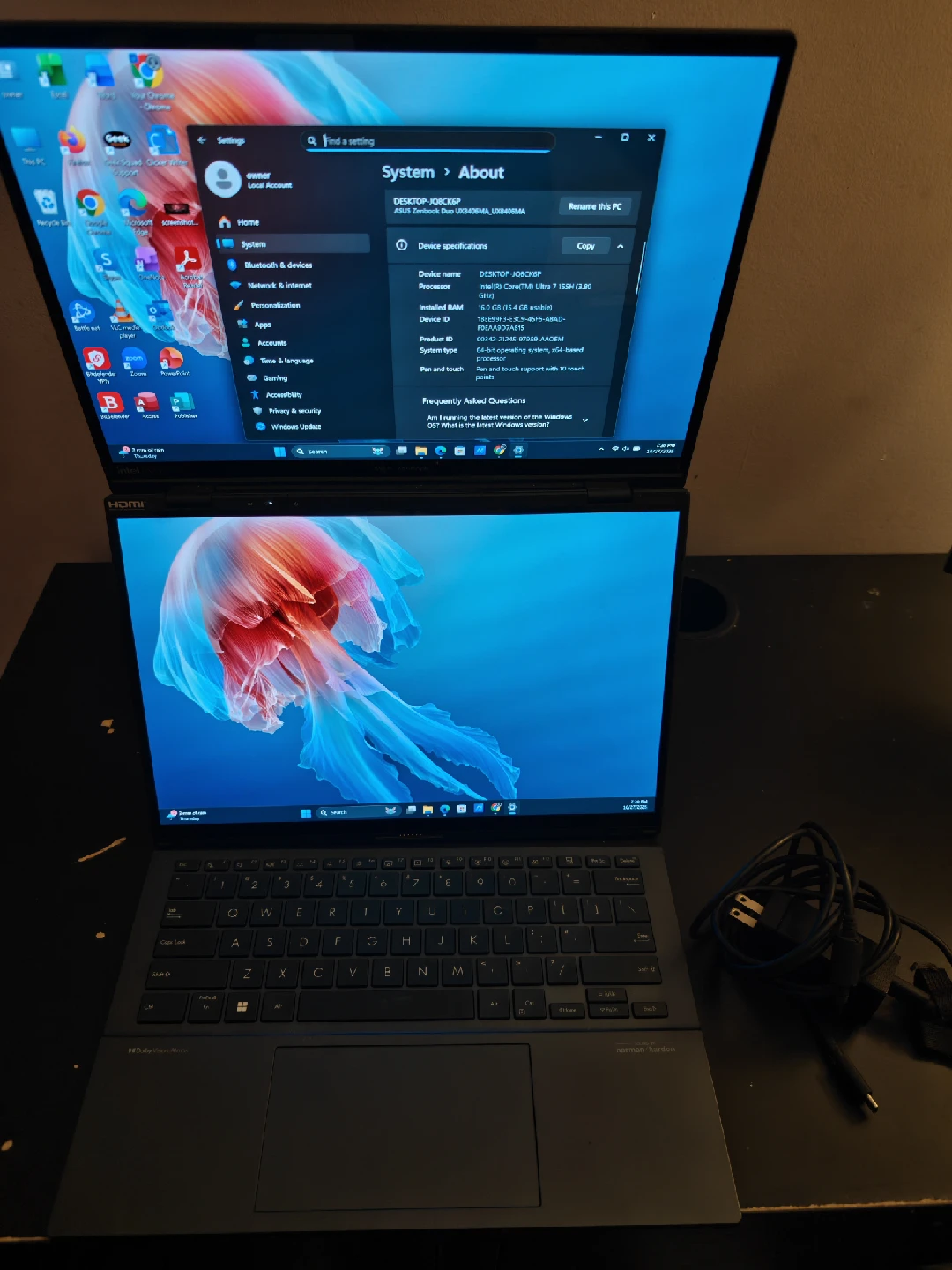 ASUS zenbook 14" intel core ultra 7 3.80GHZ 16GB RAM