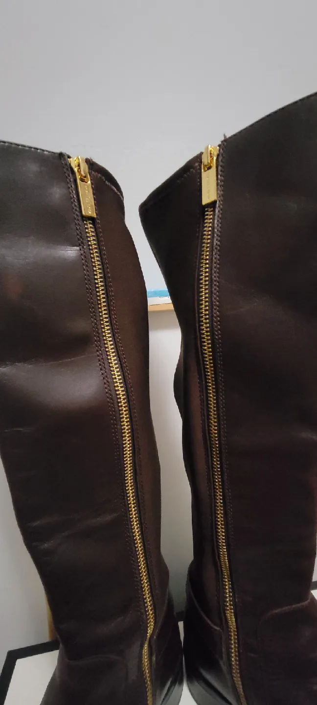 Michael Kors Brown Leather Knee High Boots image indicator(5)