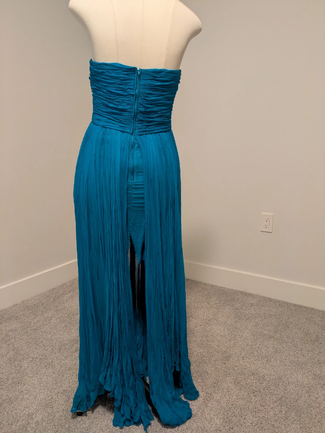 Formal Teal Strapless Maxi Dress - photo 3