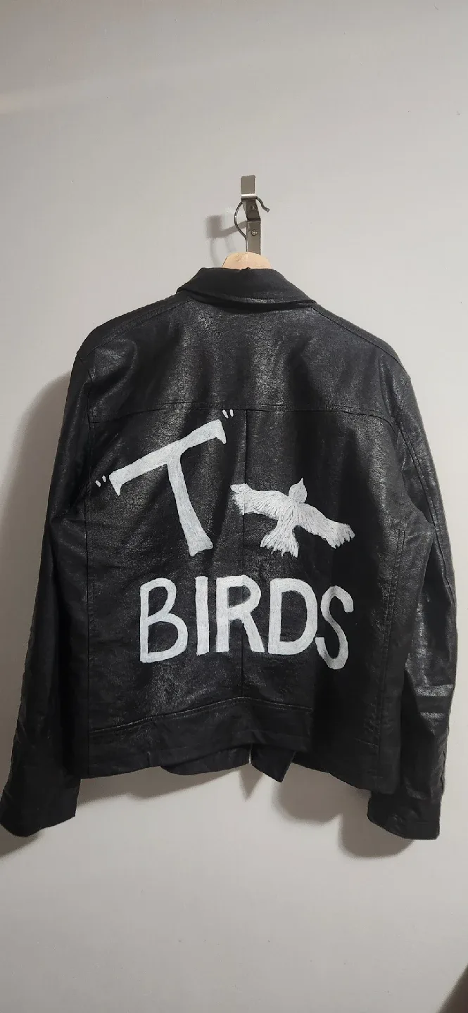 Halloween Costume Black Leather 'T-Birds' Jacket and aviators image indicator(2)
