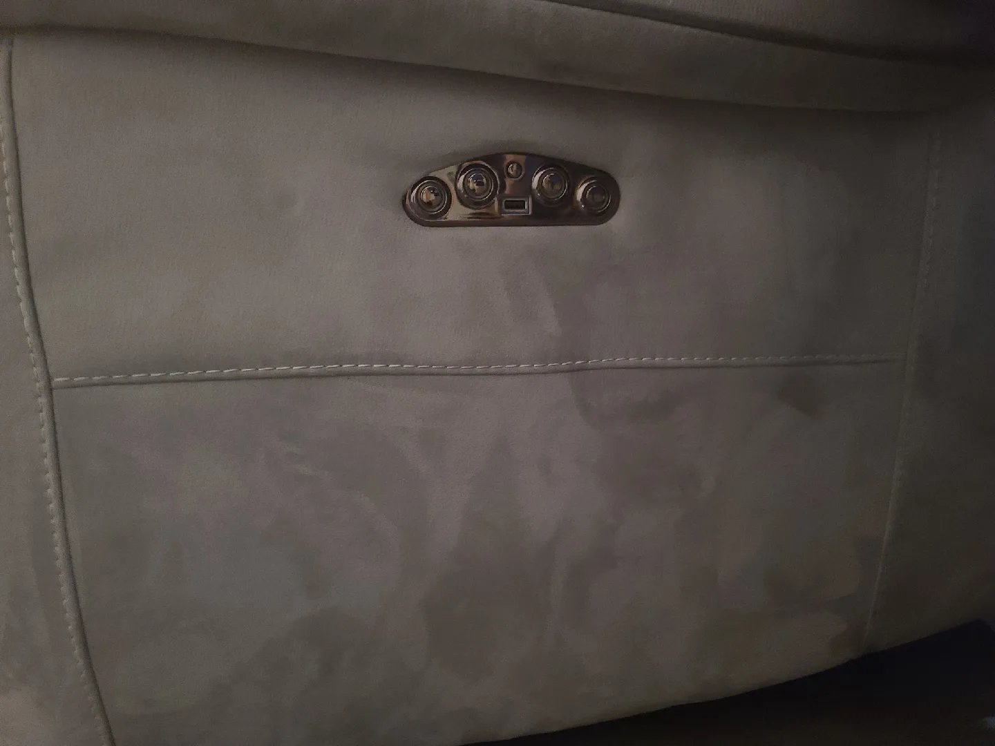 Grey Faux-Suede Electric Sectional Sofa image indicator(5)