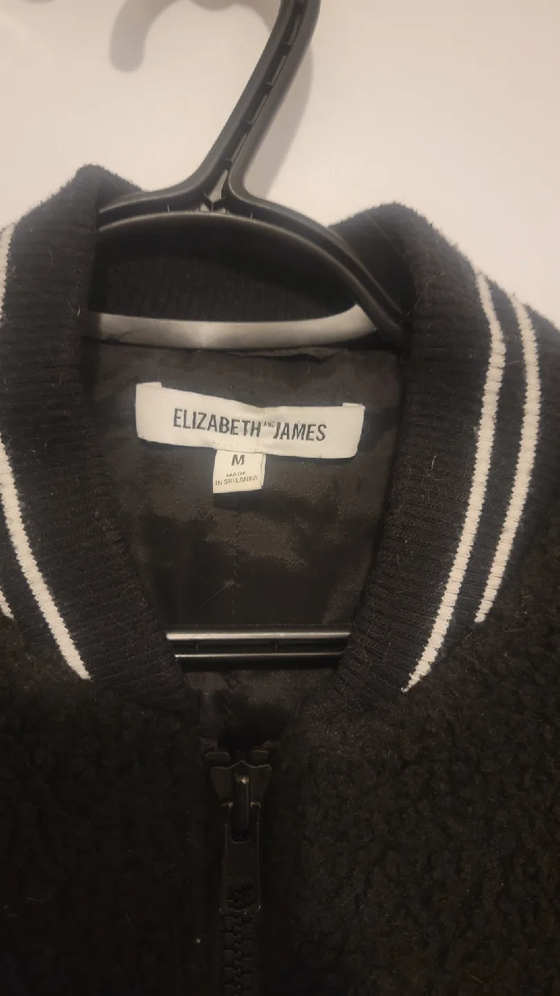 Elizabeth and James Black Bomber Jacket image indicator(2)