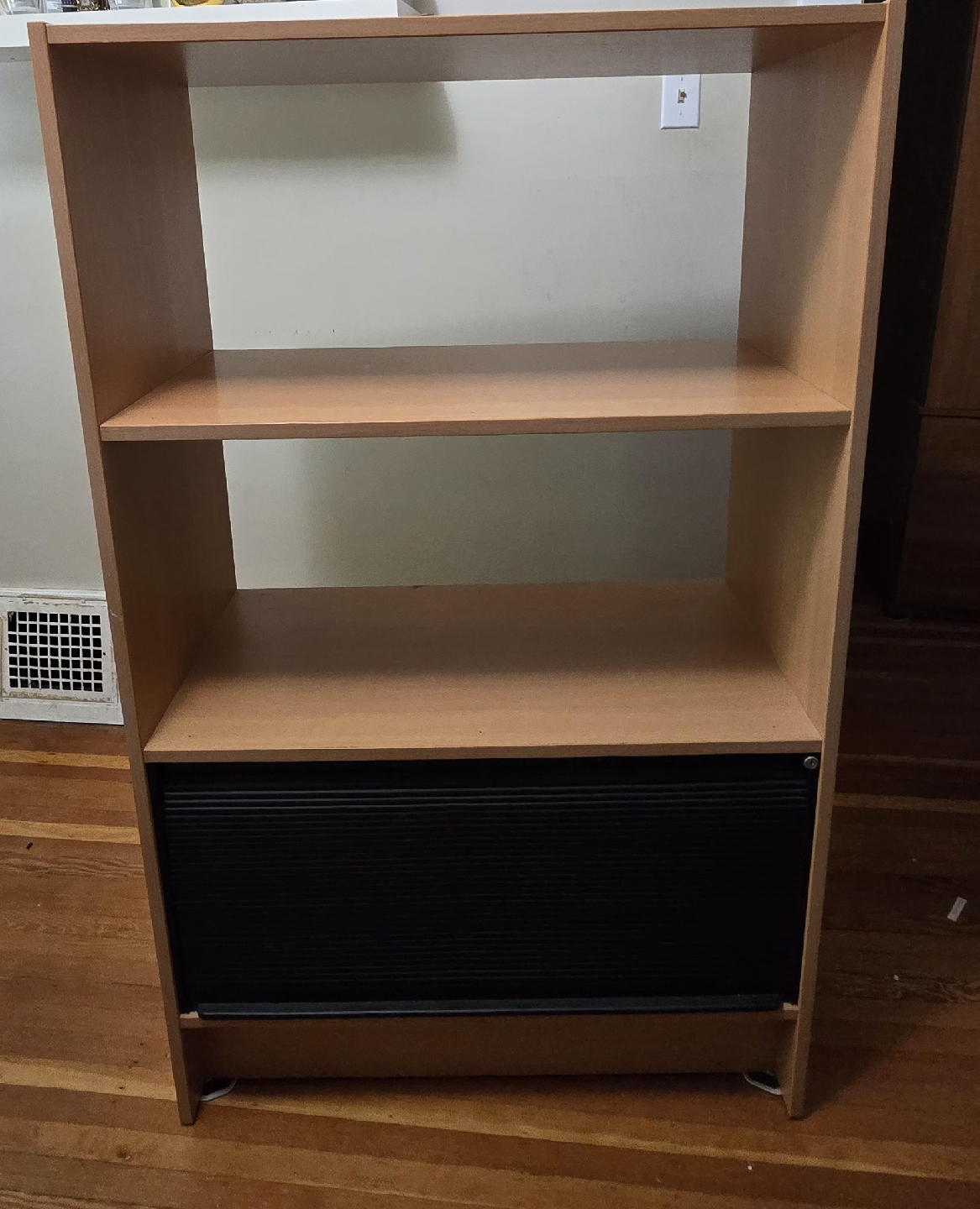 Wooden Bookcase with Sliding Door
