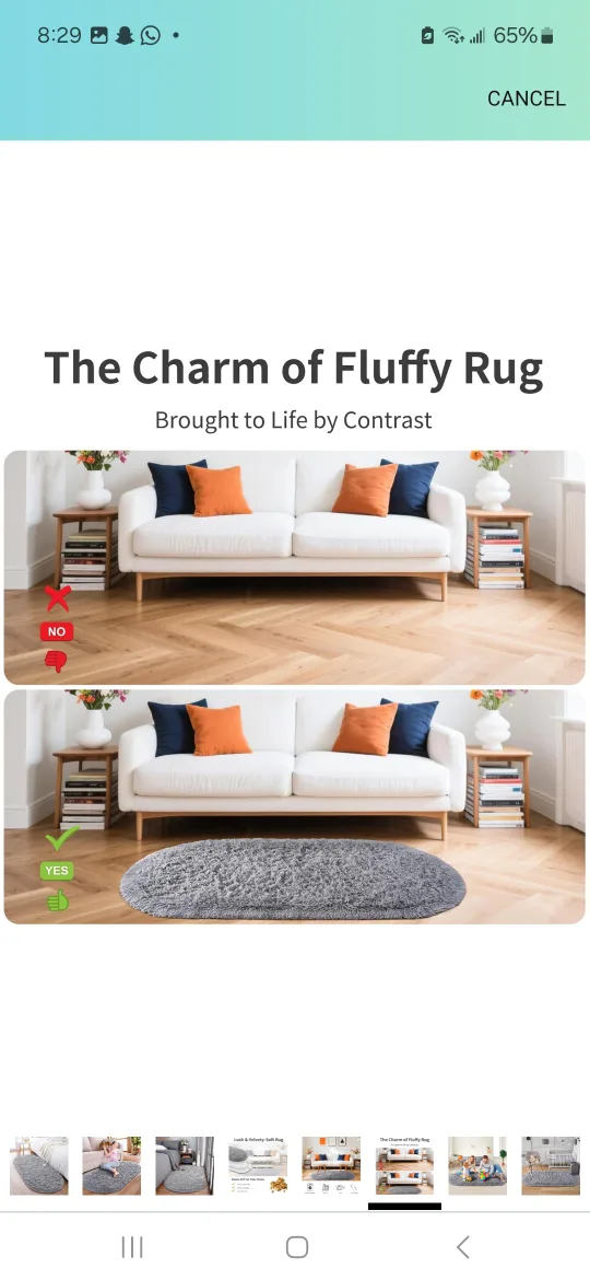 Grey Fluffy Soft Rug image indicator(5)