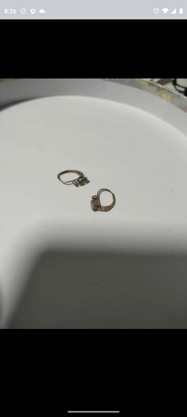 Earrings - 10 karat gold with turquoise stone thumbnail