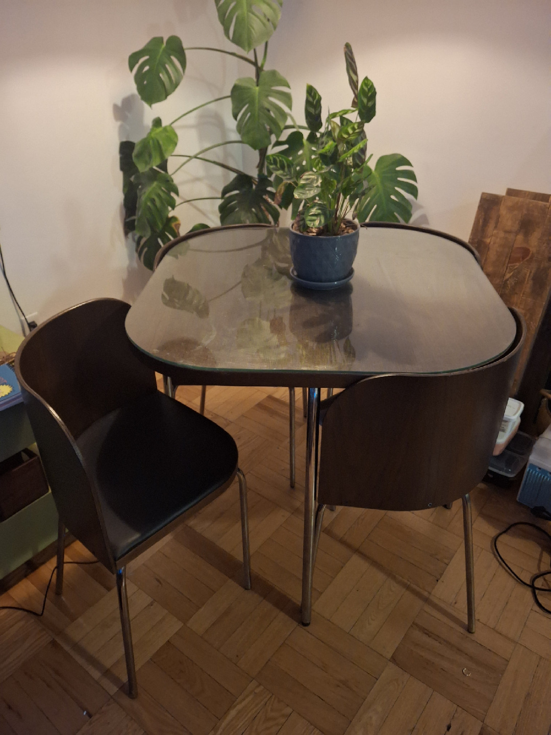 Glass Top Dining Table with 4 Chairs - photo 3