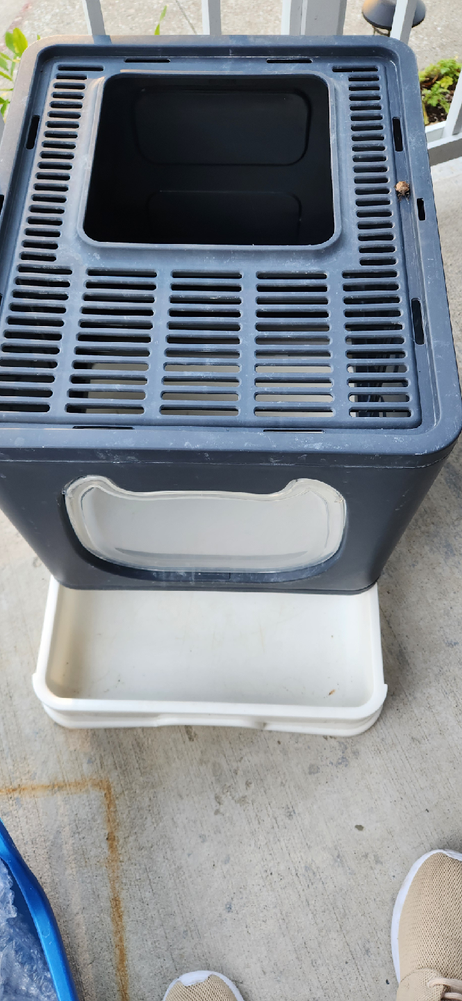 Grey Cat Litter Box Enclosure