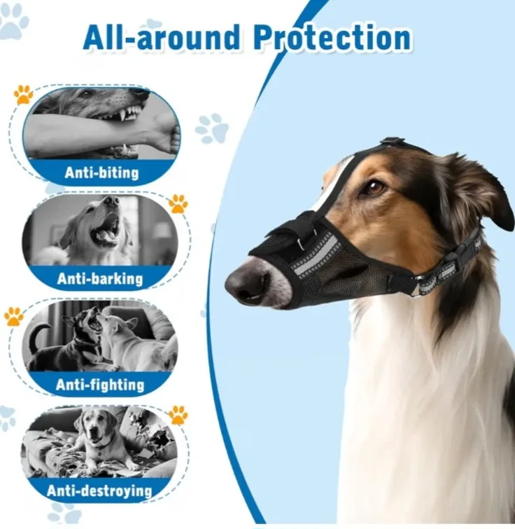 Dog Mesh Muzzle - Adjustable & Breathable - Size M image indicator(6)