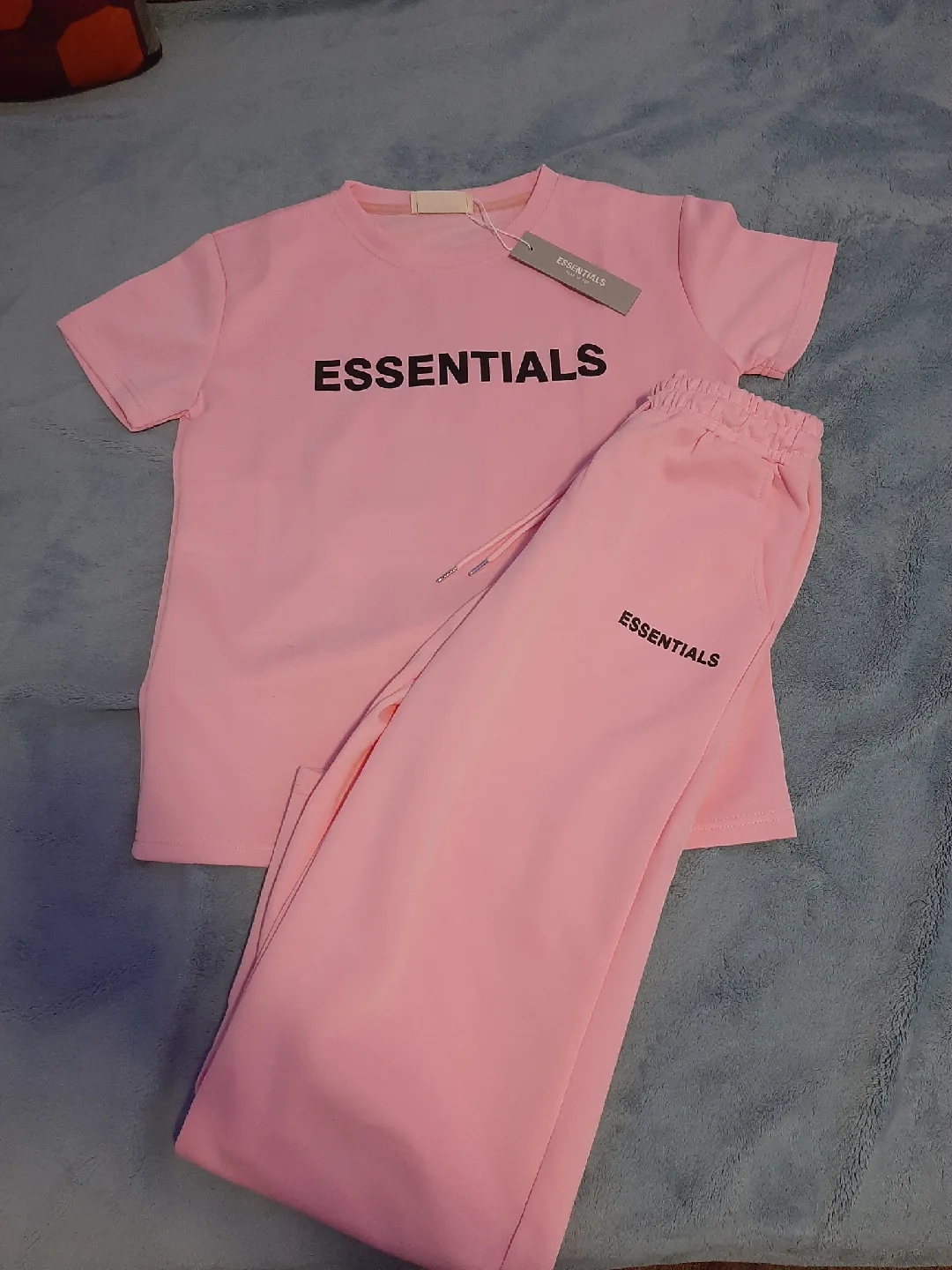 Essentials Pink T-Shirt & Pants Set