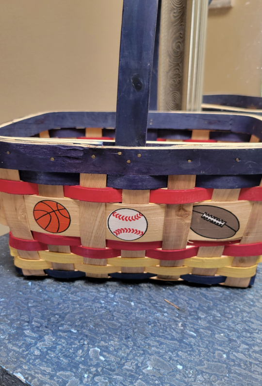 Brand New Handmade Woven Basket with Sports Theme Design - photo 2