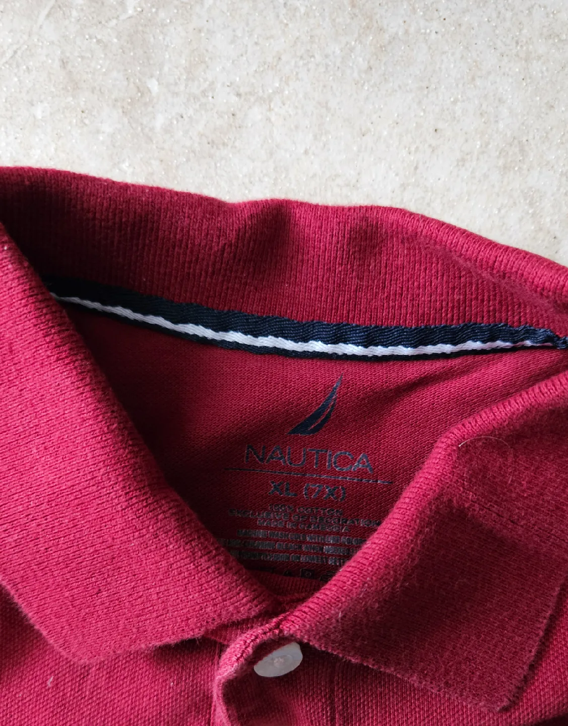 Kids Size 7X Nautica Burgundy Polo Shirt image indicator(3)