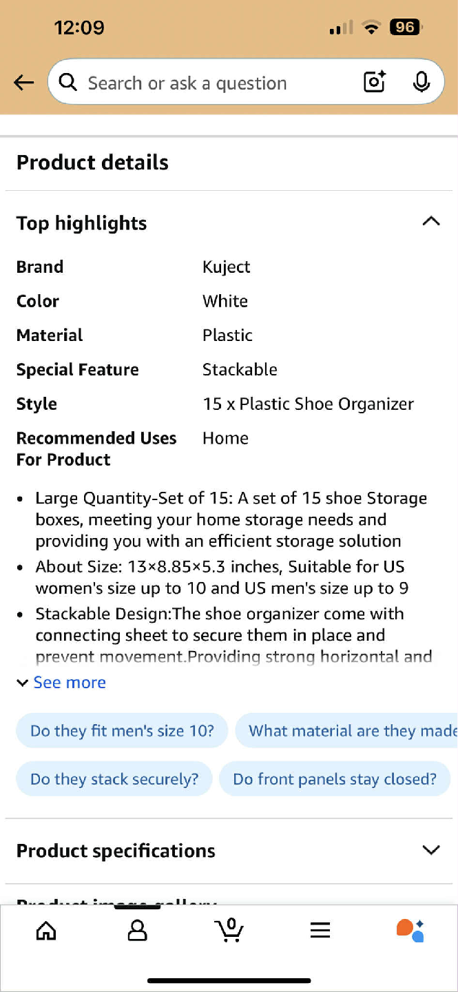 Kuject White Plastic Stackable Shoe Organizer (15) - photo 2