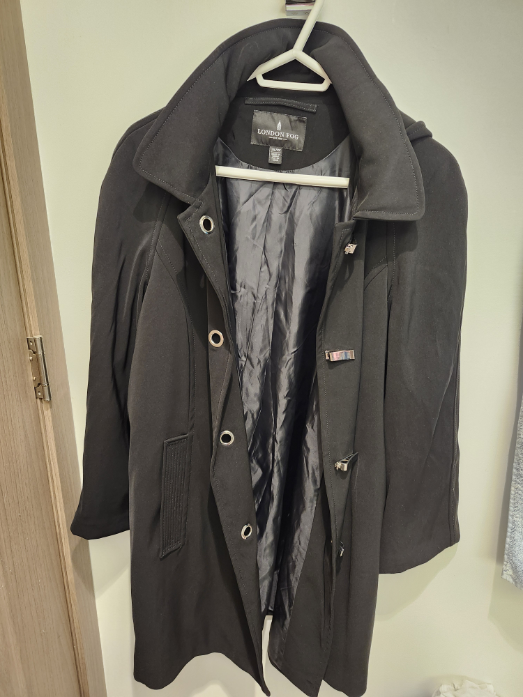 London Fog Black Hooded Trench Coat - photo 2