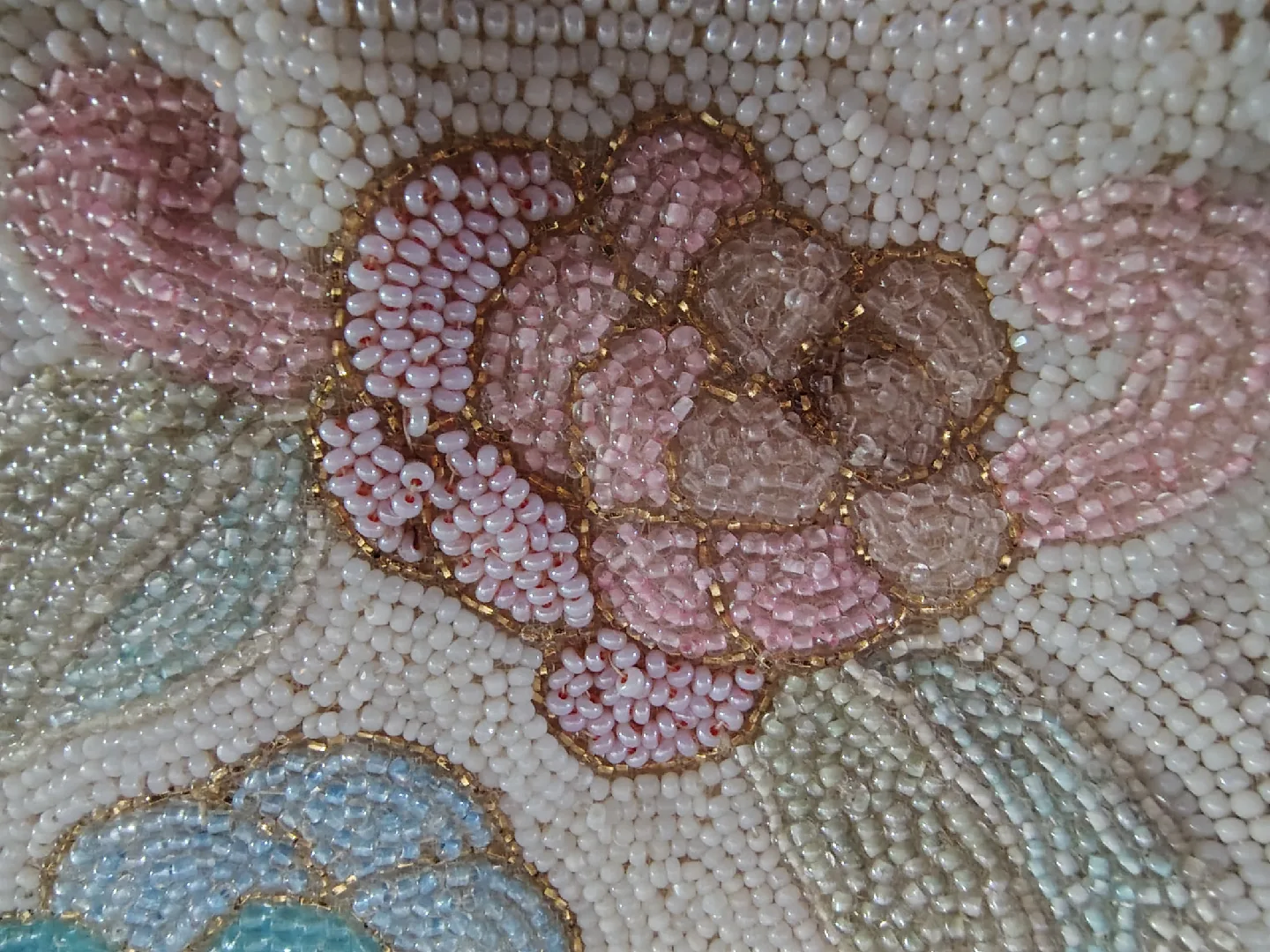 Vintage Delill Seed Beaded Clutch - Made in Belgium image indicator(10)