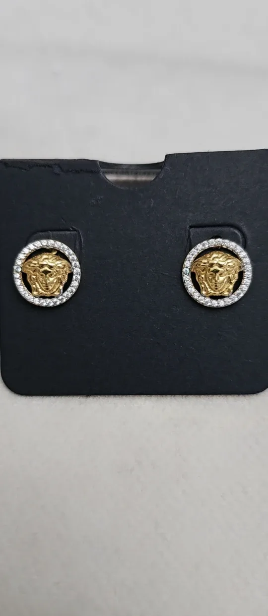Versace Medusa Stud Earrings - Gold & Silver thumbnail