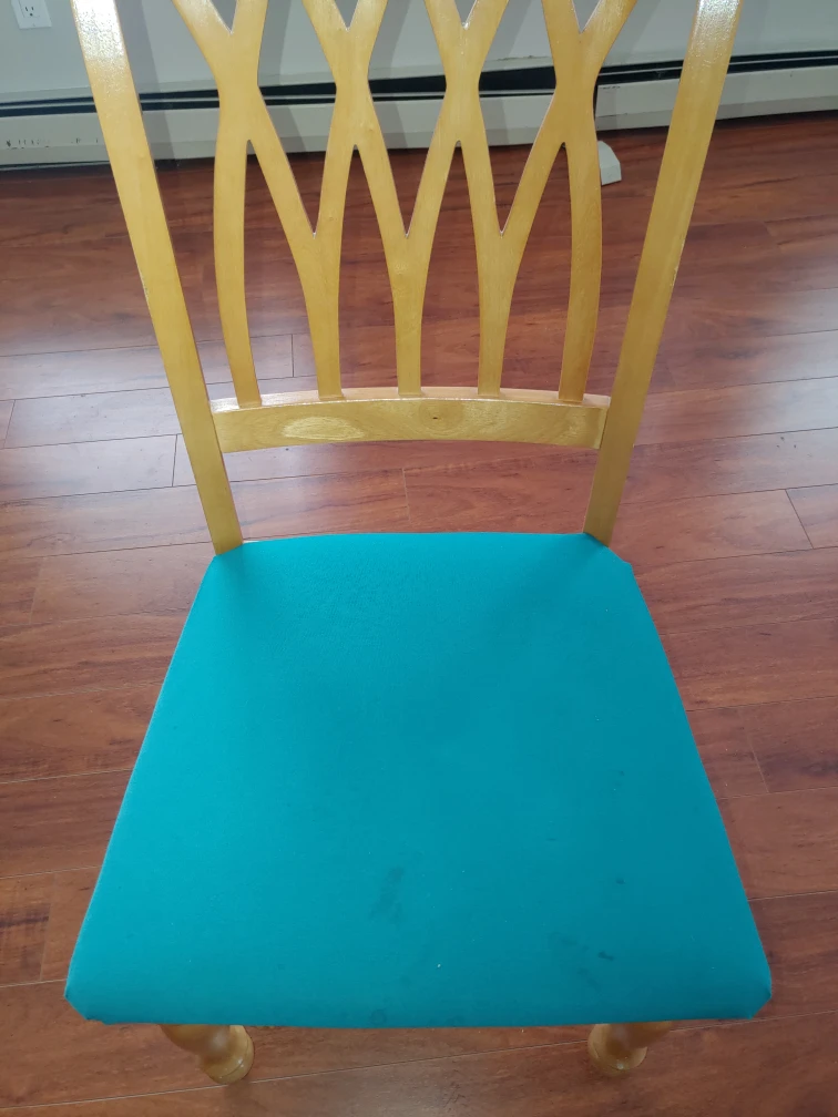 5 set Wooden Dining Chair with Teal Seat