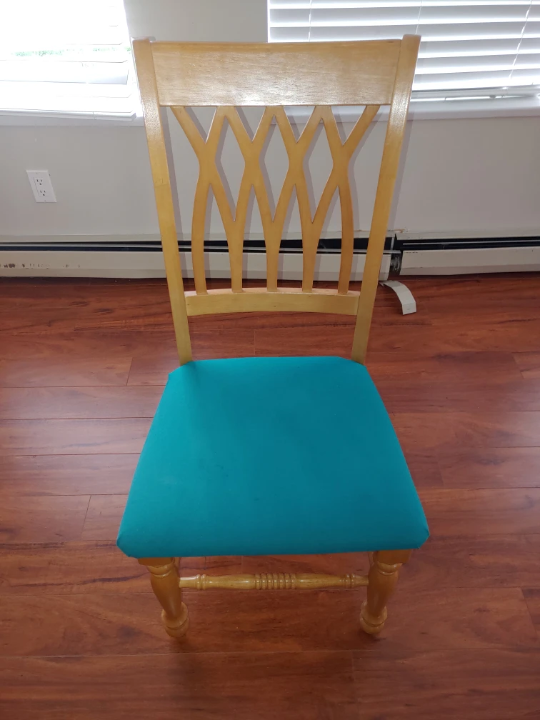 5 set Wooden Dining Chair with Teal Seat - photo 2