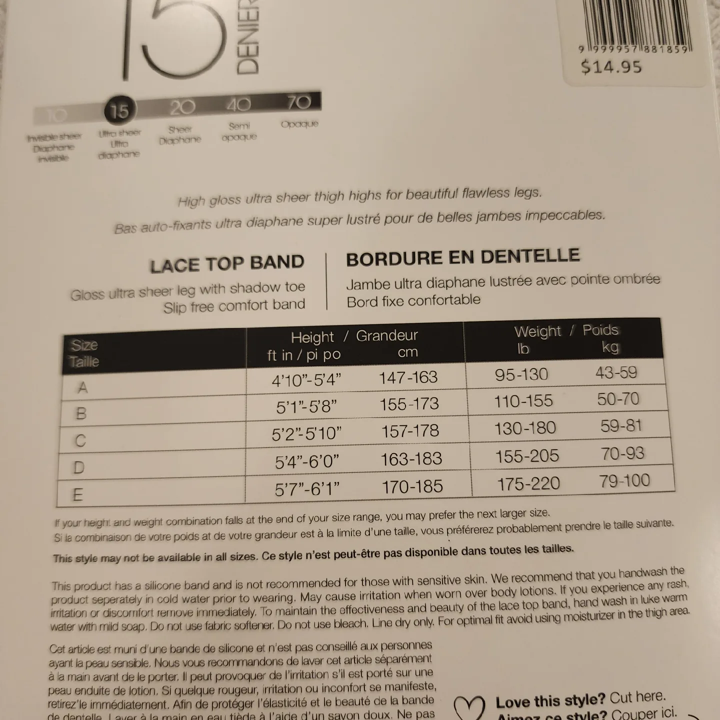 NEW Silks Gloss Illustre Lace Top Band Stockings - Size B image indicator(4)