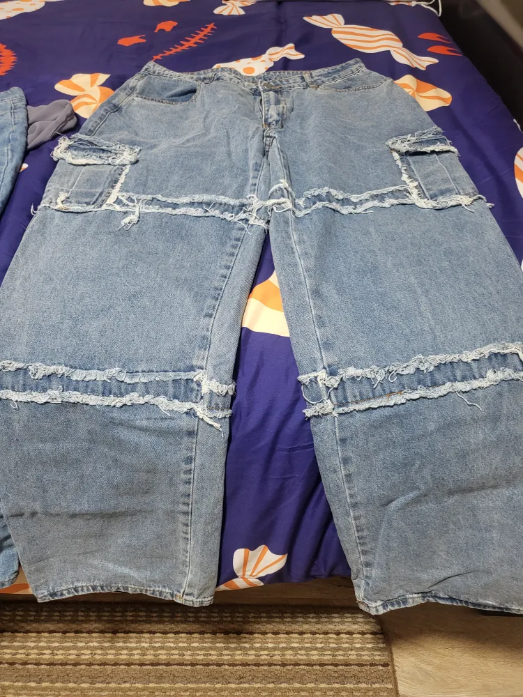 Floral & Ripped Wide Leg Jeans image indicator(2)