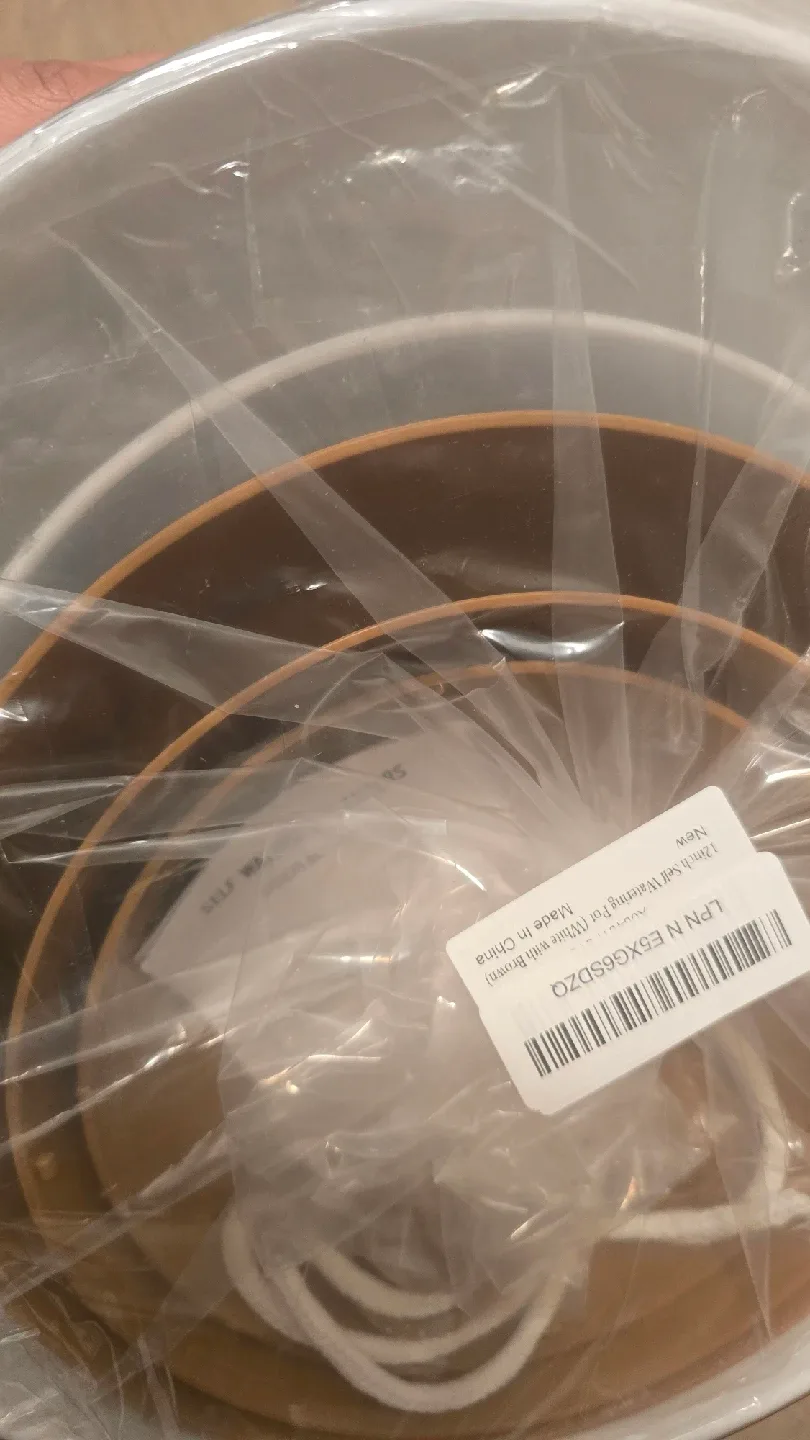 New 12-inch Self Watering Bowl - White with Brown image indicator(3)