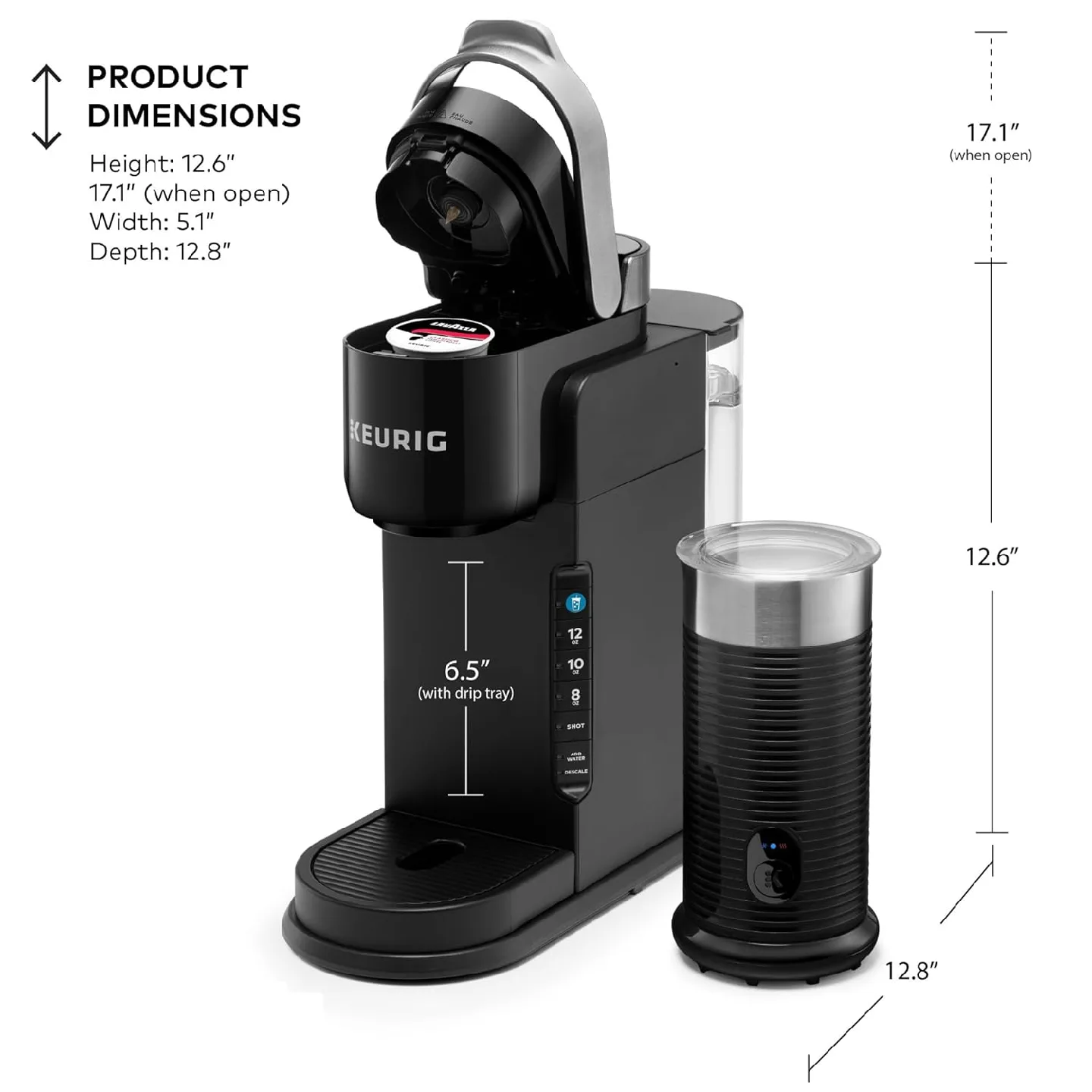 Keurig Single Serve Coffee Maker + Milk Frother image indicator(2)
