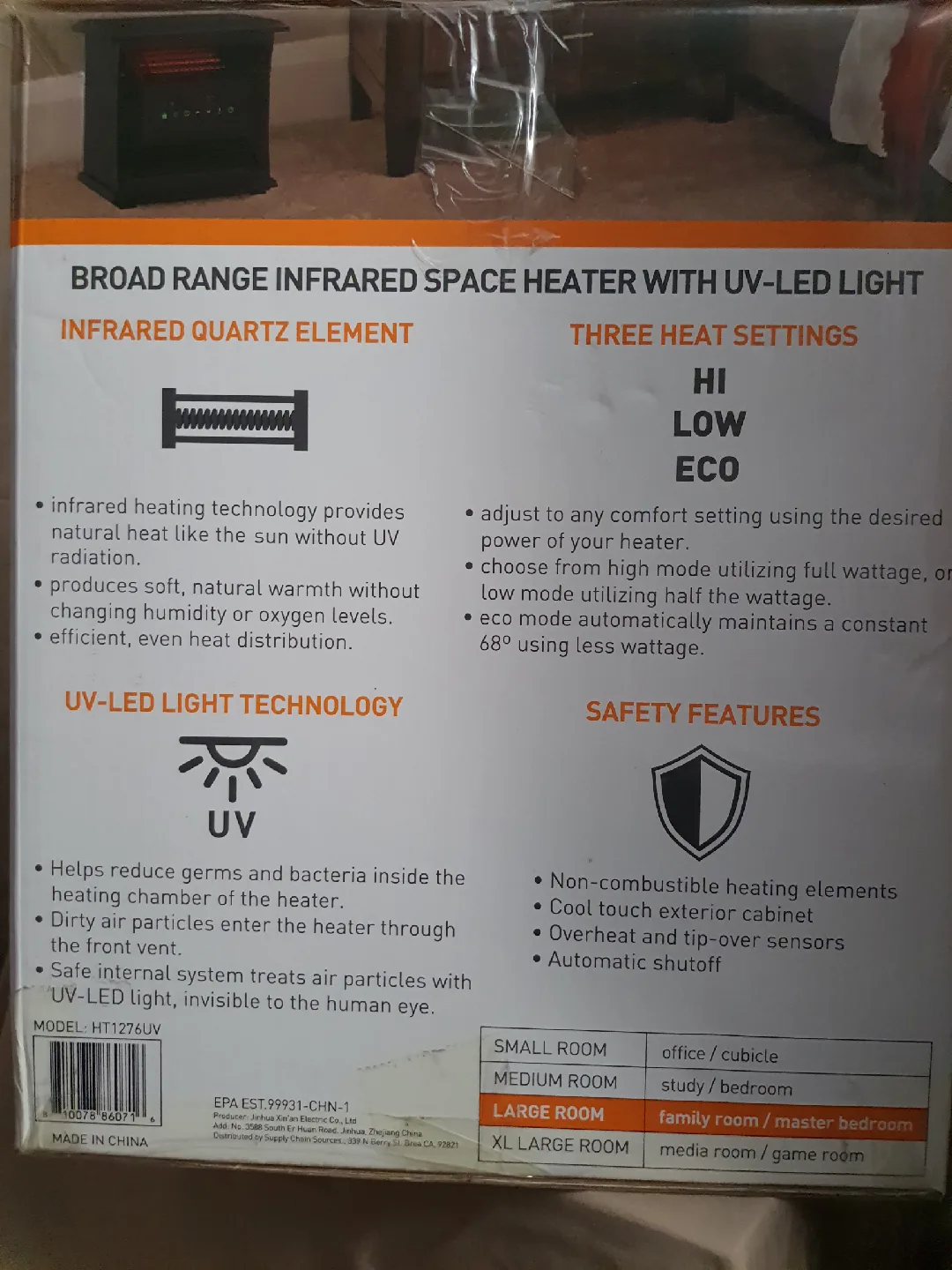 Lifesmart Infrared Space Heater with UV-LED Light image indicator(2)