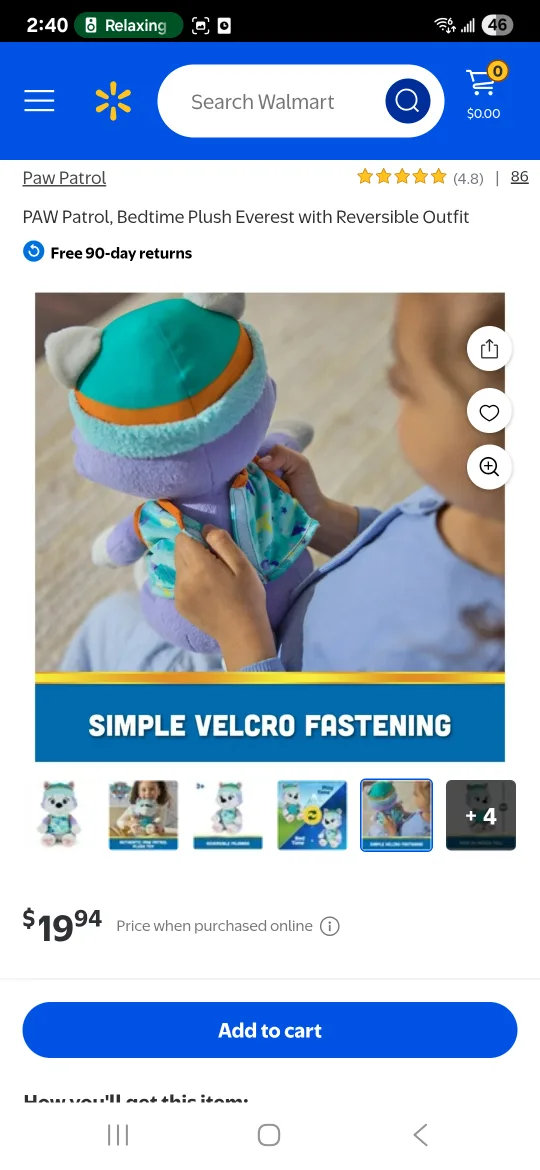 PAW Patrol, Bedtime Plush Everest with Reversible Outfit image indicator(7)