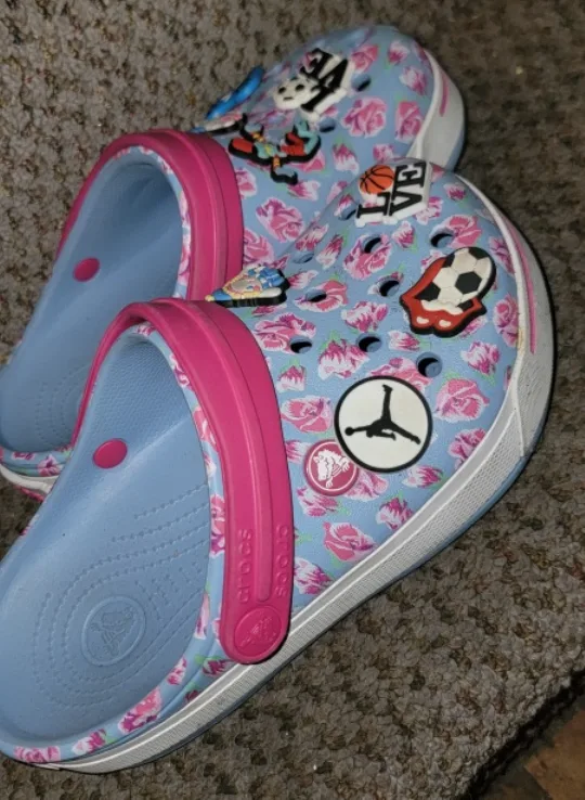 Crocs Floral Clogs with Charms size 2 thumbnail