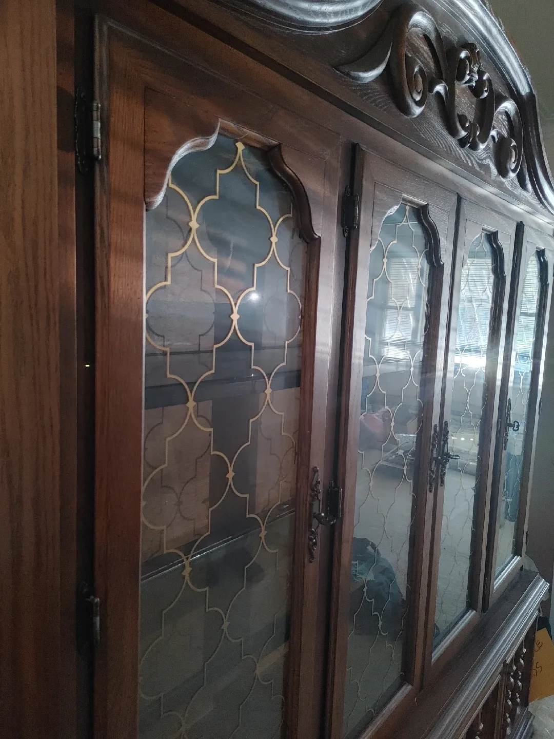 💚WOOD BUFFET/HUTCH VINTAGE COMBO MINT CONDITION! image indicator(3)