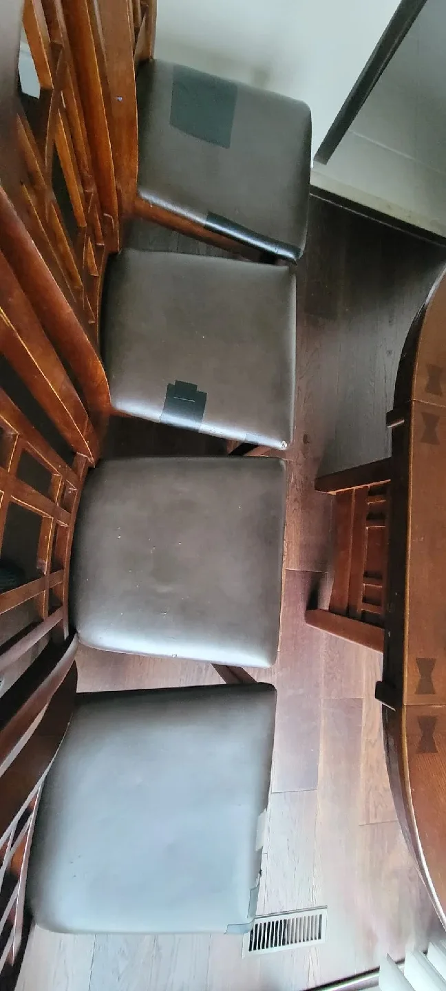 Wooden Dining Table with 4 Chairs - Convertible to Round table image indicator(3)