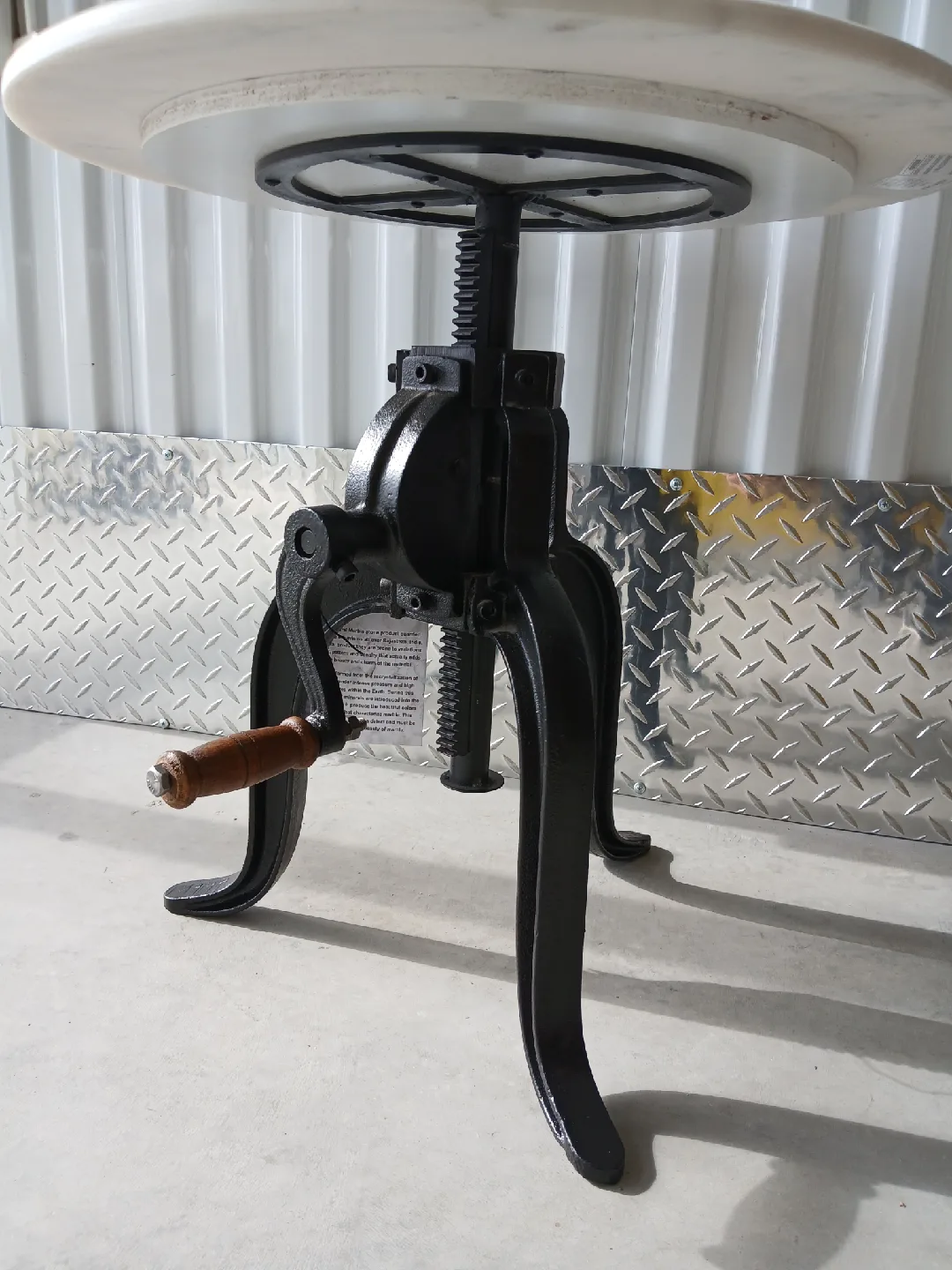 Marble Top Cast Iron Adjustable Table image indicator(3)