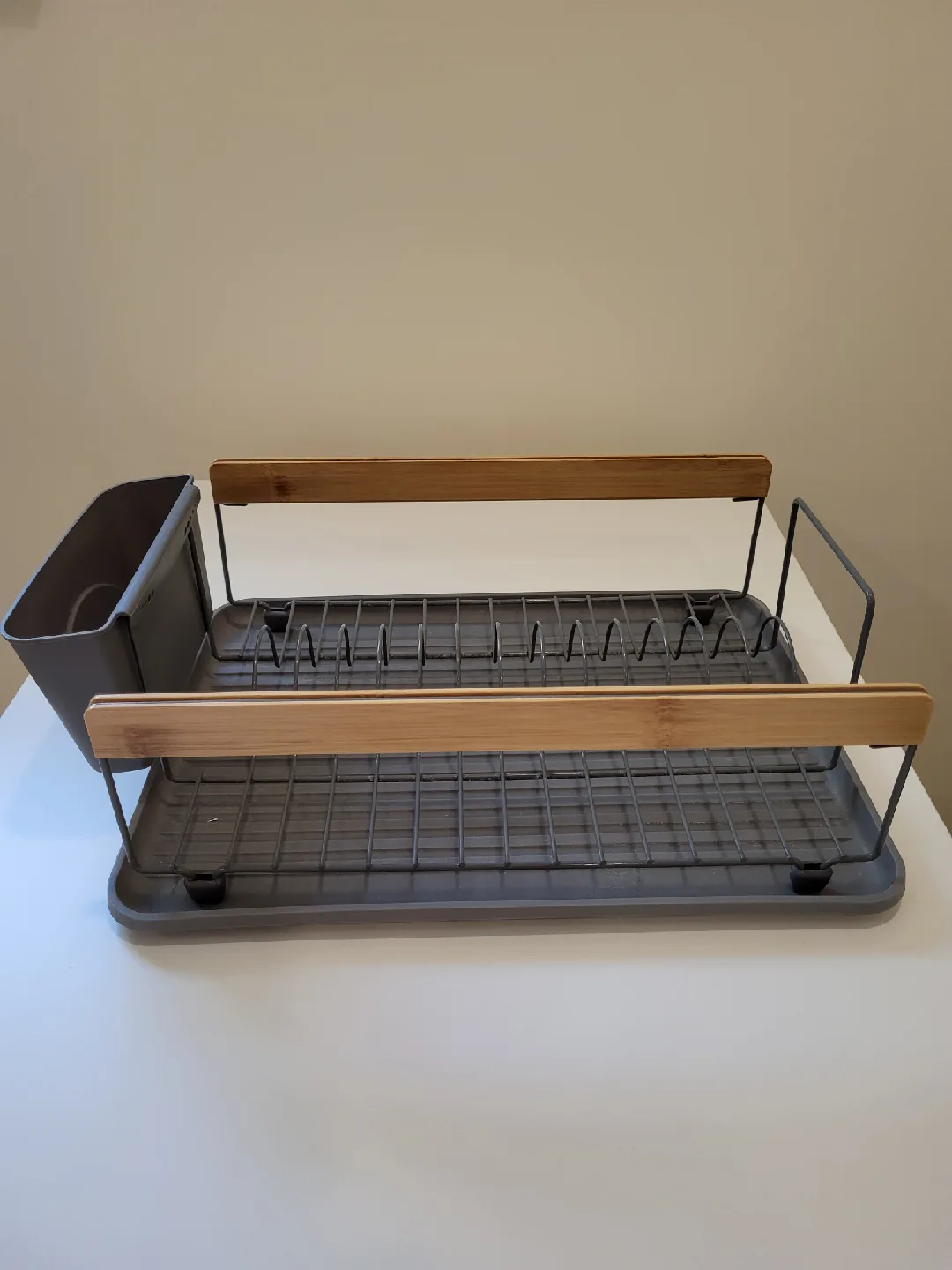Grey Dish Rack with Bamboo Accents image indicator(3)