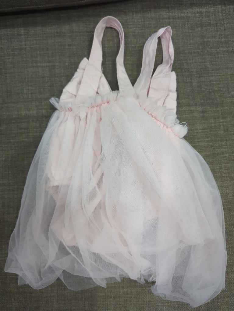 Pink Baby Dress with Tulle Skirt image indicator(2)